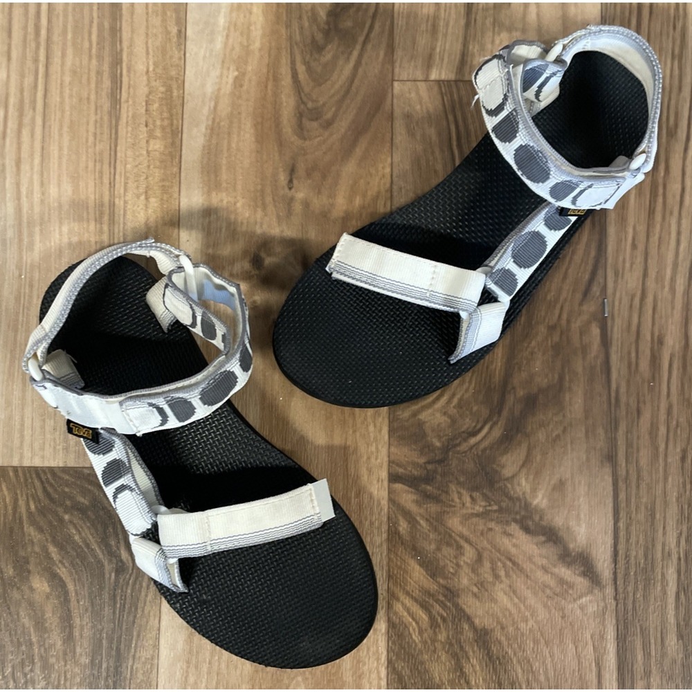 TEVA Women's Original Universal Black Sandals White Grey Size 8 Sport